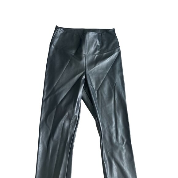 WHBM WHITE HOUSE BLACK MARKET Black Faux Leather Runway Leggings Size 8 - Picture 3 of 3
